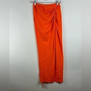 Micas Women's Knot Side Slit Knit Midi Skirt